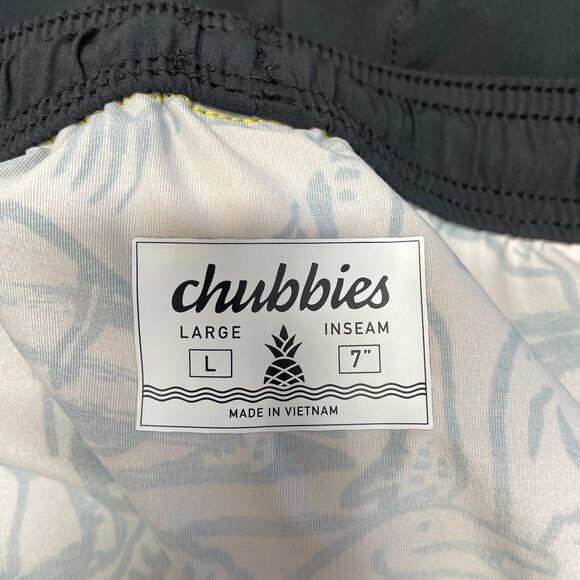 Chubbies Men Swim Shorts Trunks Board Size Large Black M219 -18 - Picture 16 of 16